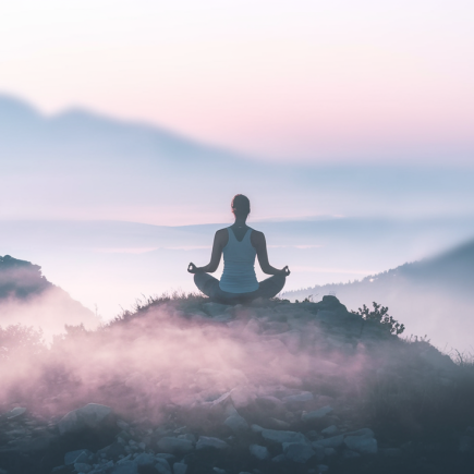 silhouette-meditation-sommet-montagne-brume