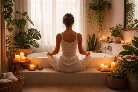 personne-meditation-salle-bain-plantes