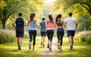 groupe-coureurs-parc-ensoleille-arbres