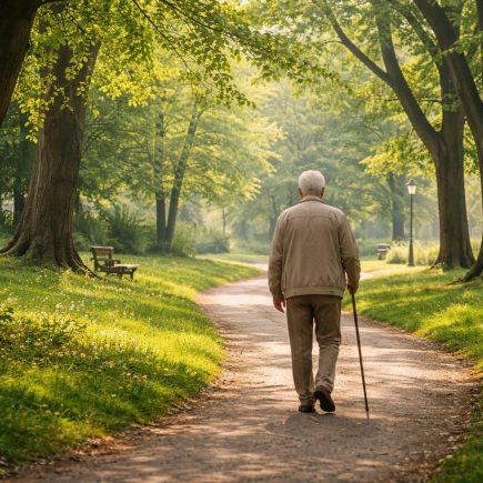 homme-senior-marche-parc-verdoyant