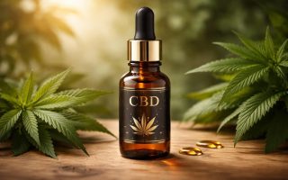 flacon-cbd-table-feuilles-chanvre