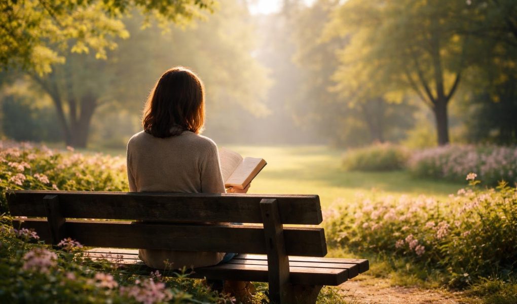 silhouette-banc-parc-arbres-fleurs