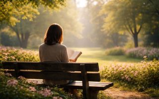 silhouette-banc-parc-arbres-fleurs