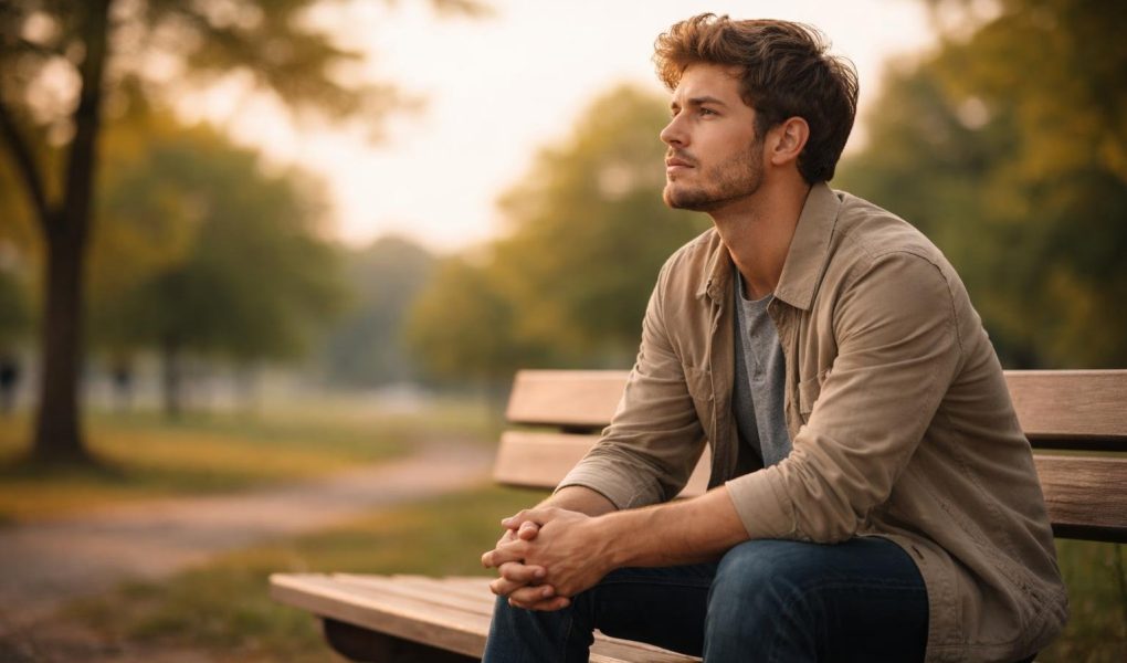 personne-banc-arbres-ciel-degage